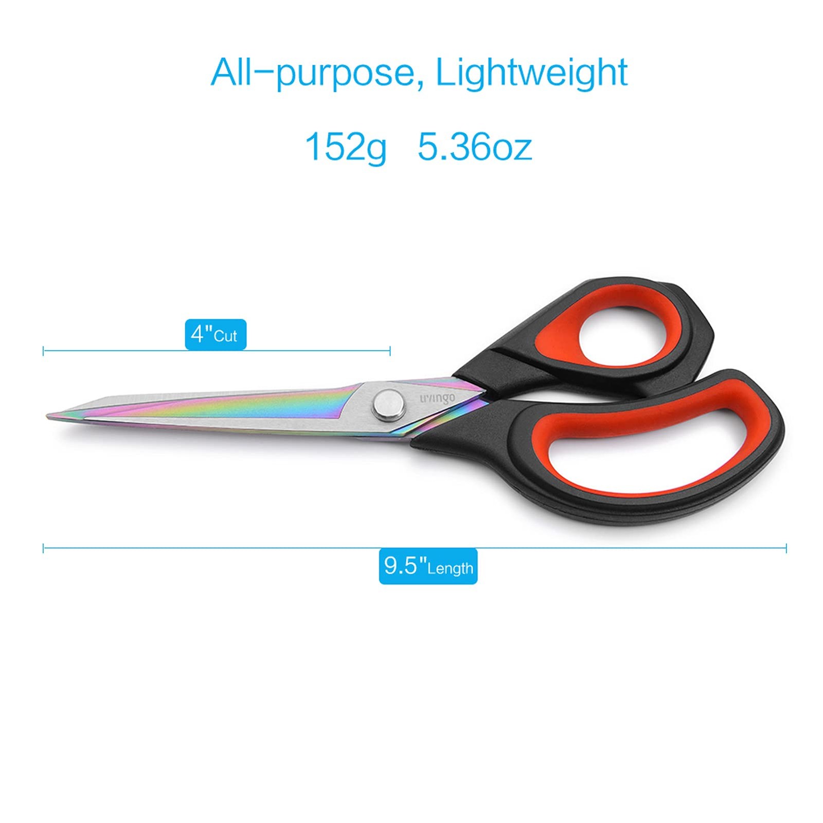 LIVINGO Premium Tailor Scissors Heavy Duty Multi-Purpose Titanium Coating Forged