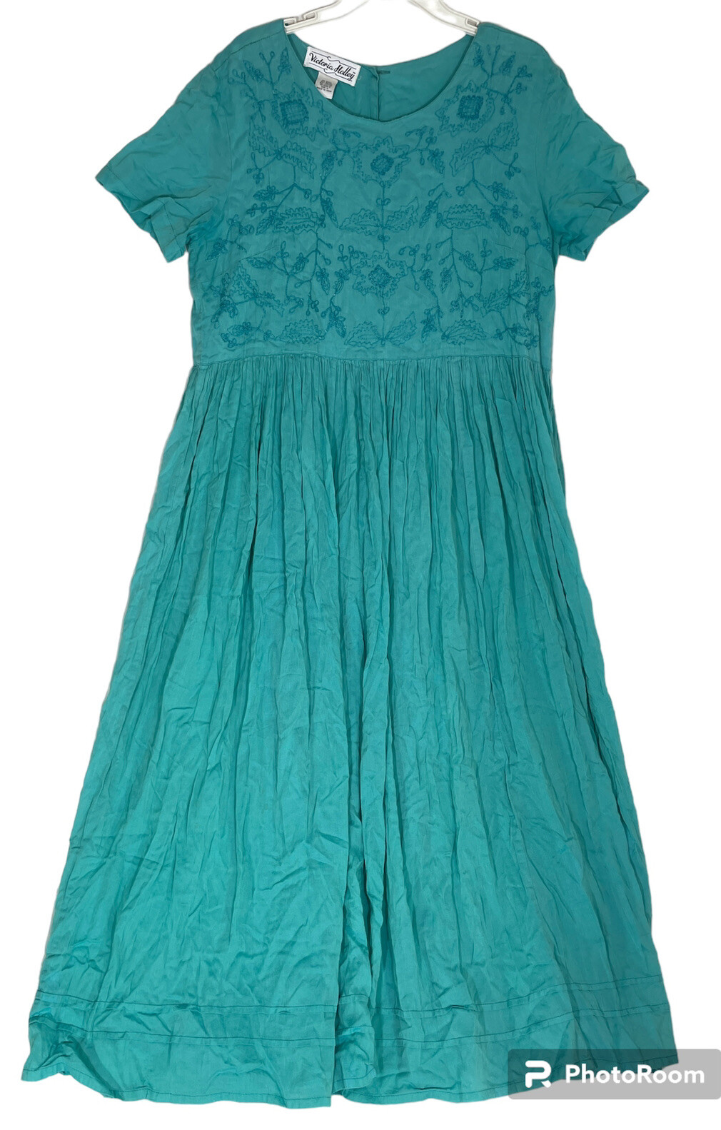 Victoria Holley XL Dress Green Vintage Boho Cottagecore Babydoll Peasant Y2K