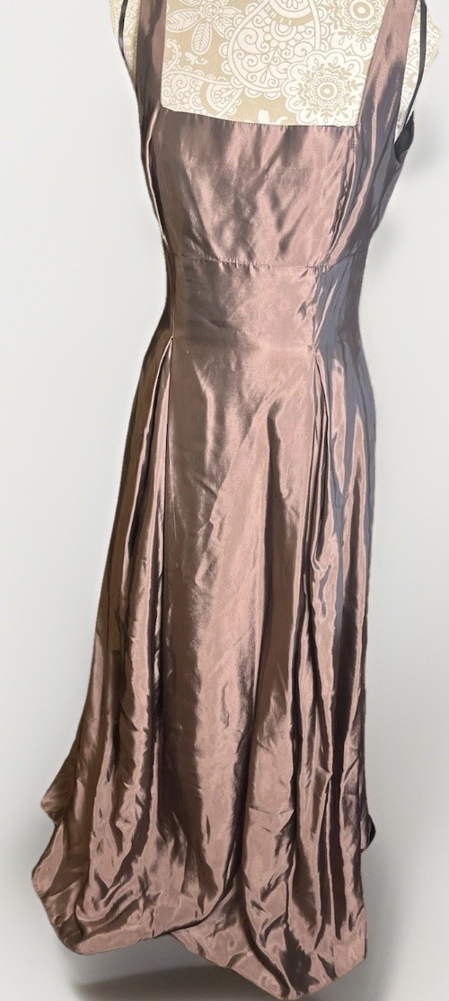 Vintage 1990s Y2K DRESS Metallic Rose Gold Formal Prom Gown Party All That Jazz