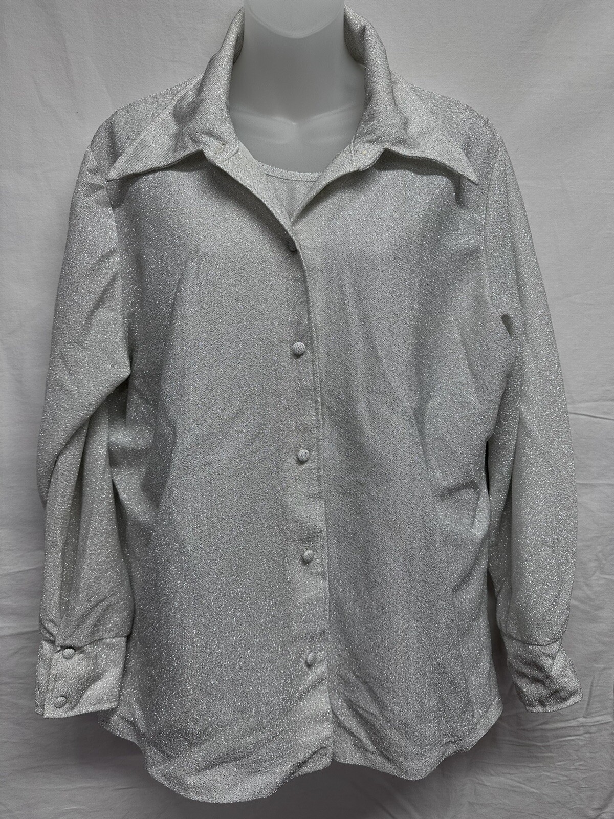 Vintage Sparkle Jacket & Blouse Union Made ILGWU SZ 44 2 pc Eyelet set