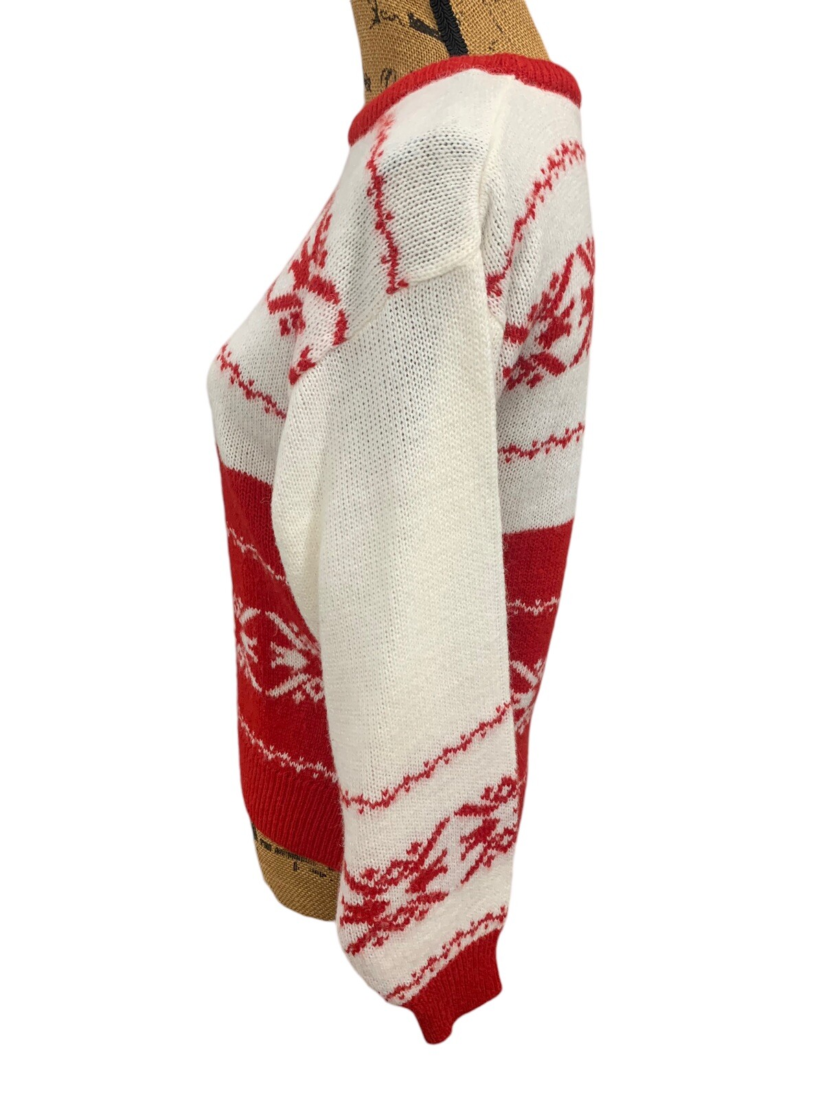 Women’s Vintage Red & White O•S•C Sport Club Holiday Sweater