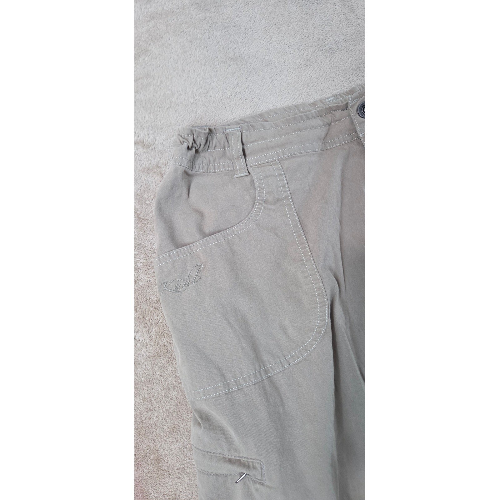 Kuhl Vintage Skirt Womens 12 khaki tan outdoor cargo pocket Trail skort hiking