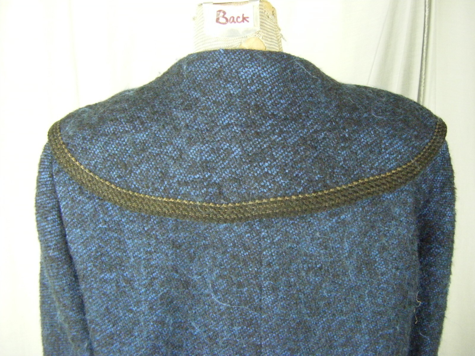 FORSTMANN Vtg 50s Blue Black Mohair 100% Virgin Wool Coat-Bust 41/M
