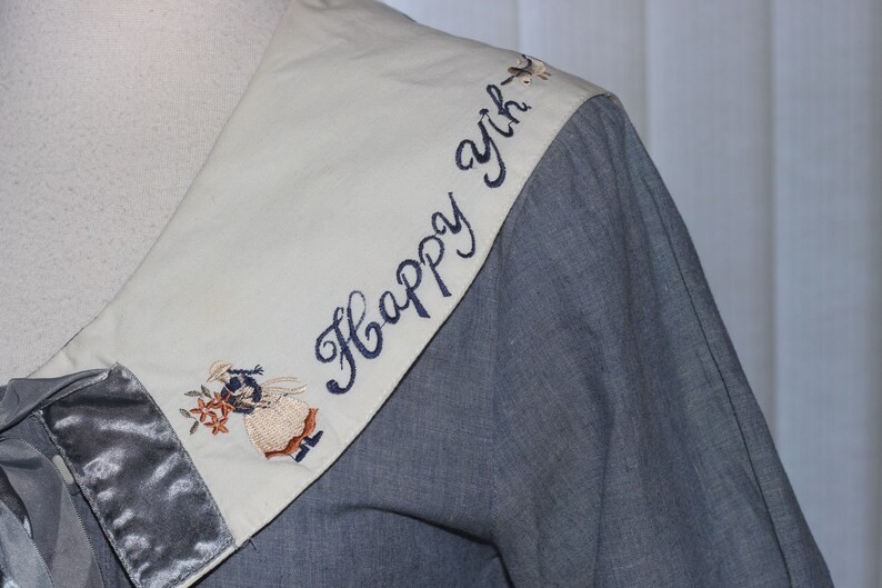 Vintage 80s 90s J-Fashion Kawaii Sailor Dress Little Girl Yih Lolita Blue White