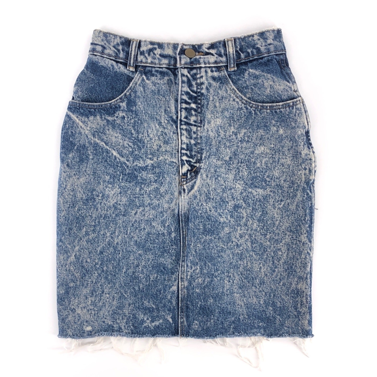 80s acid washed denim jean skirt Stefano International Sportswear 1980s vintage