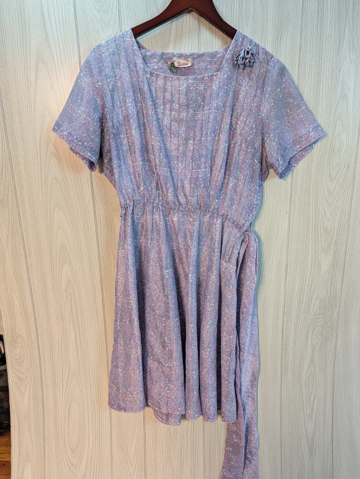 Vintage 50’s-60’s Caldwell Casuals Floral Dress Women’s 100% Bemberg Rayon Yarn