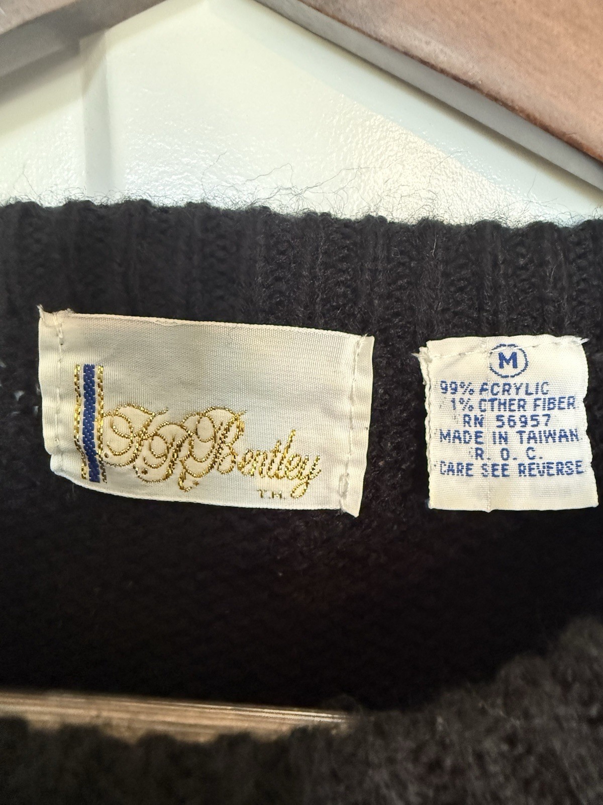 Vintage JR Bentley Sweater Women’s 80s Geometric Medium Retro