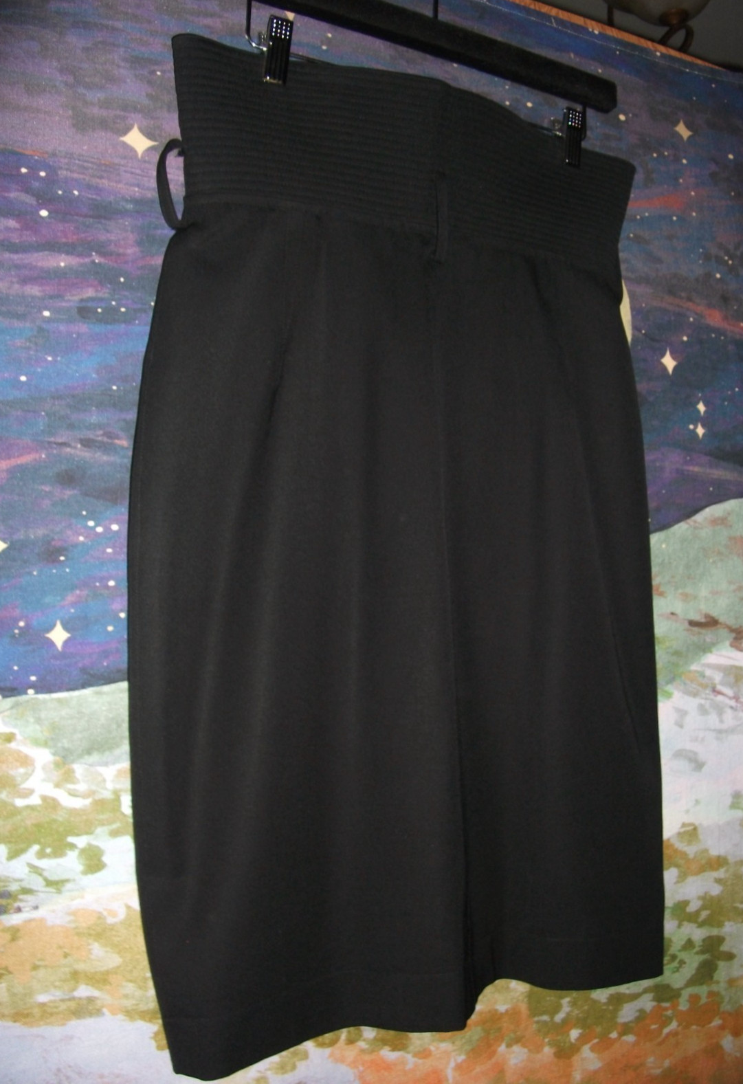 Vintage Claude Montana Paris Wool Skirt 1980s Black Made in Italy Lined