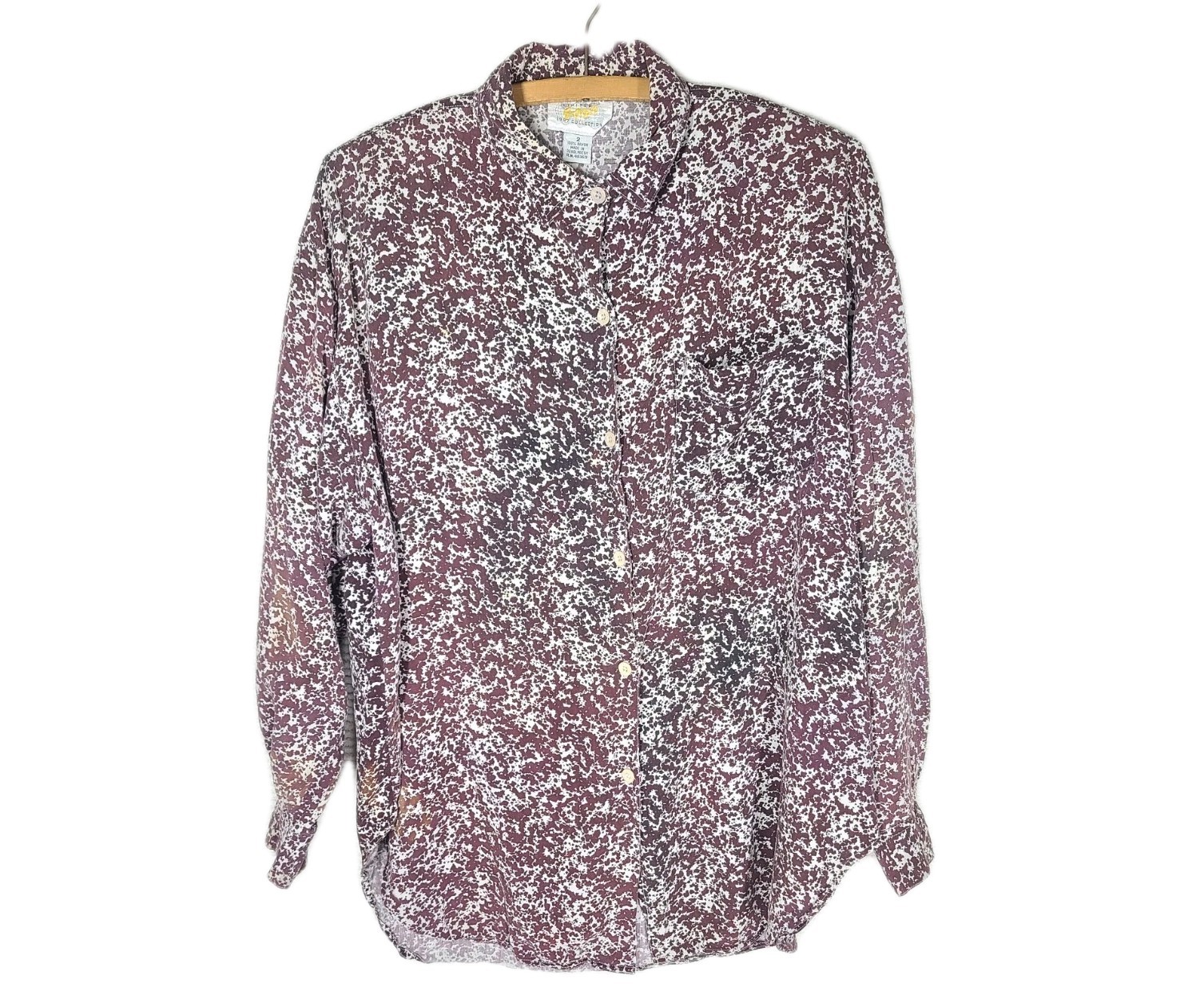 Vintage 1990s Oversize Shirt Mall Brand Limited Button Up Rayon Notebook Print