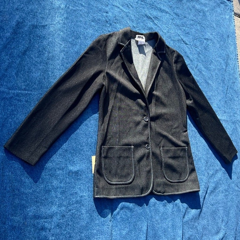 70s KoKo Knits denim blazer suitcoat jacket