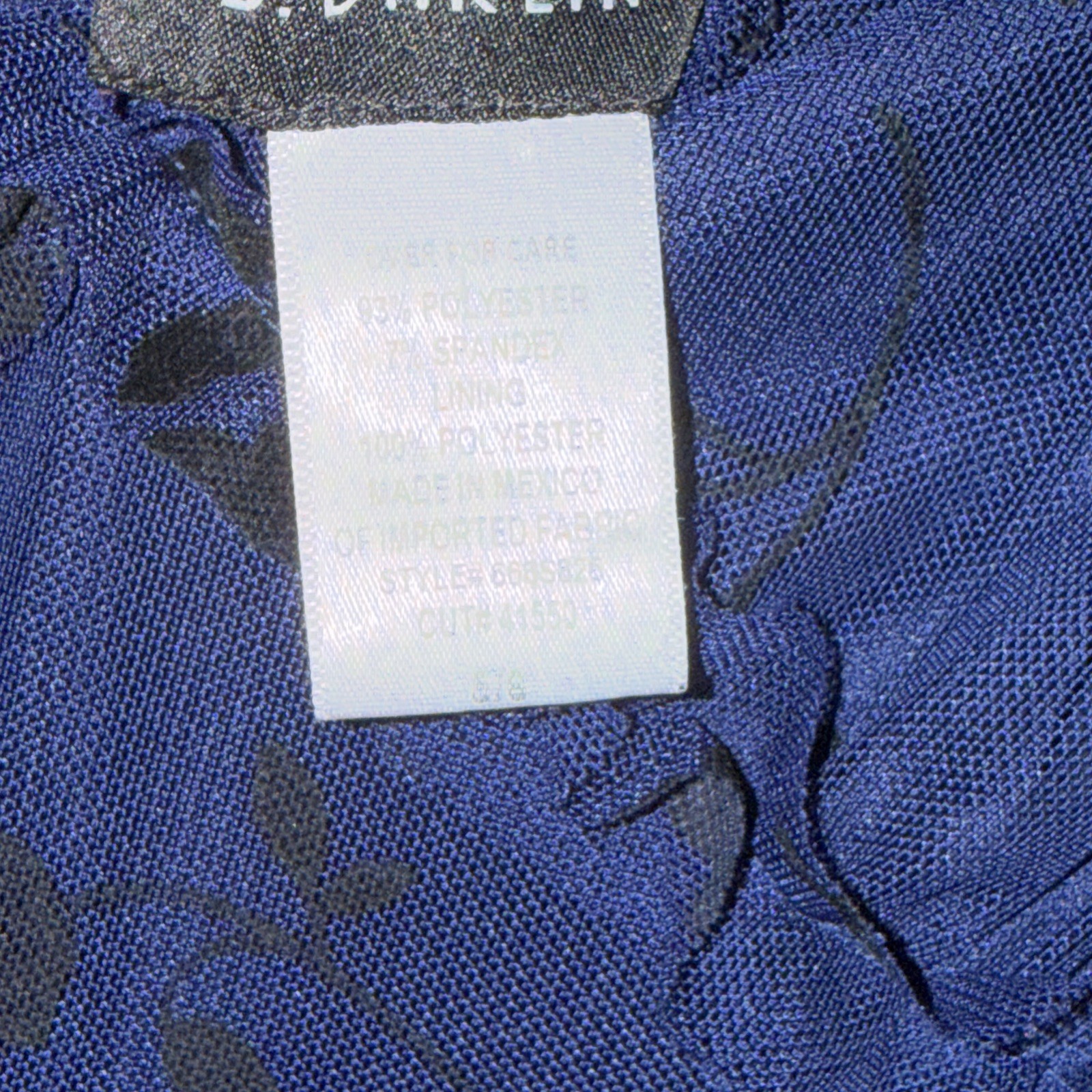 Vintage B.Darlin Woman’s Blue & Black Floral Semi Sheer Lined Dress Size 5/6