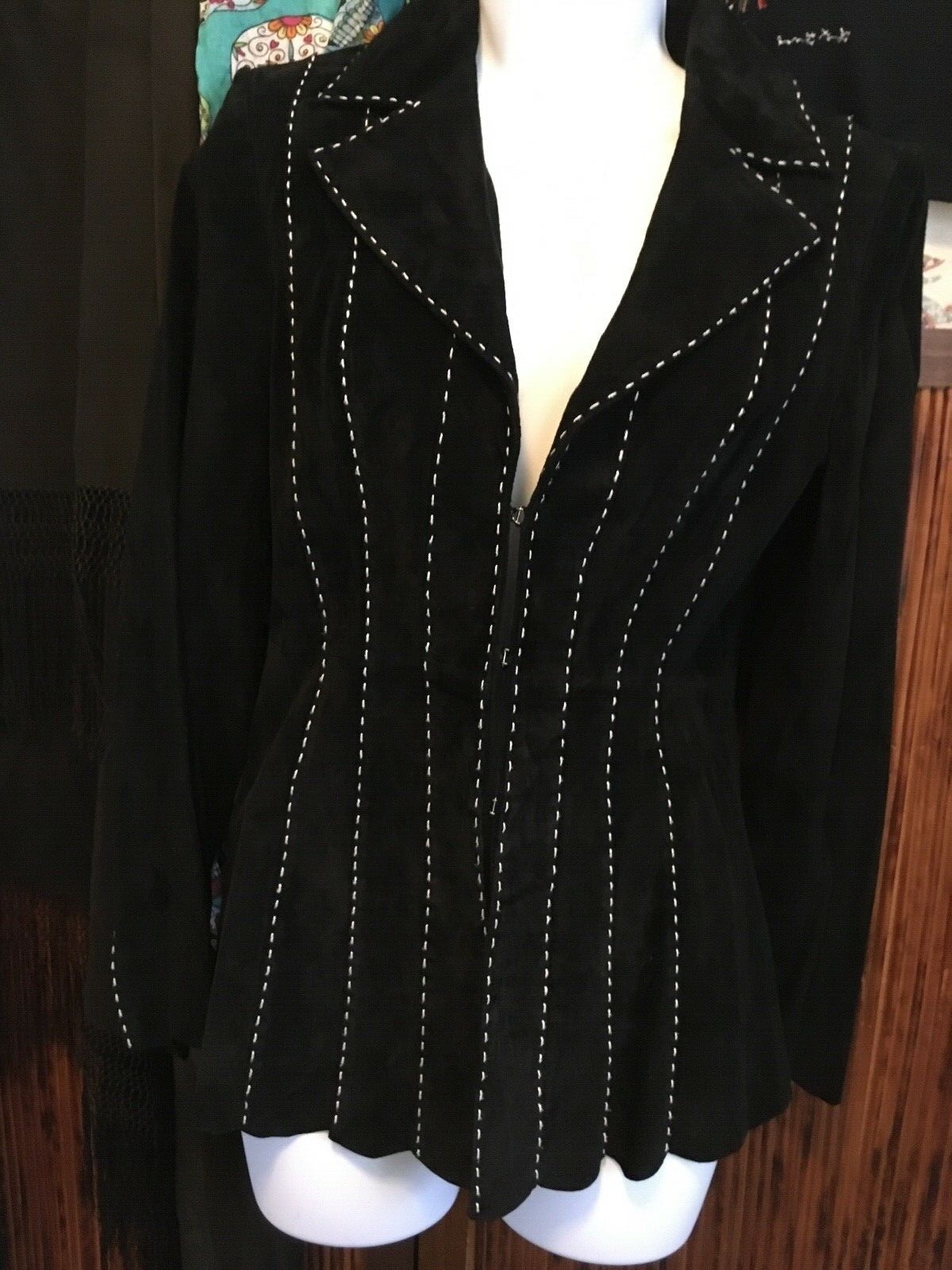 INC VINTAGE BLACK REAL SUEDE LEATHER JACKET