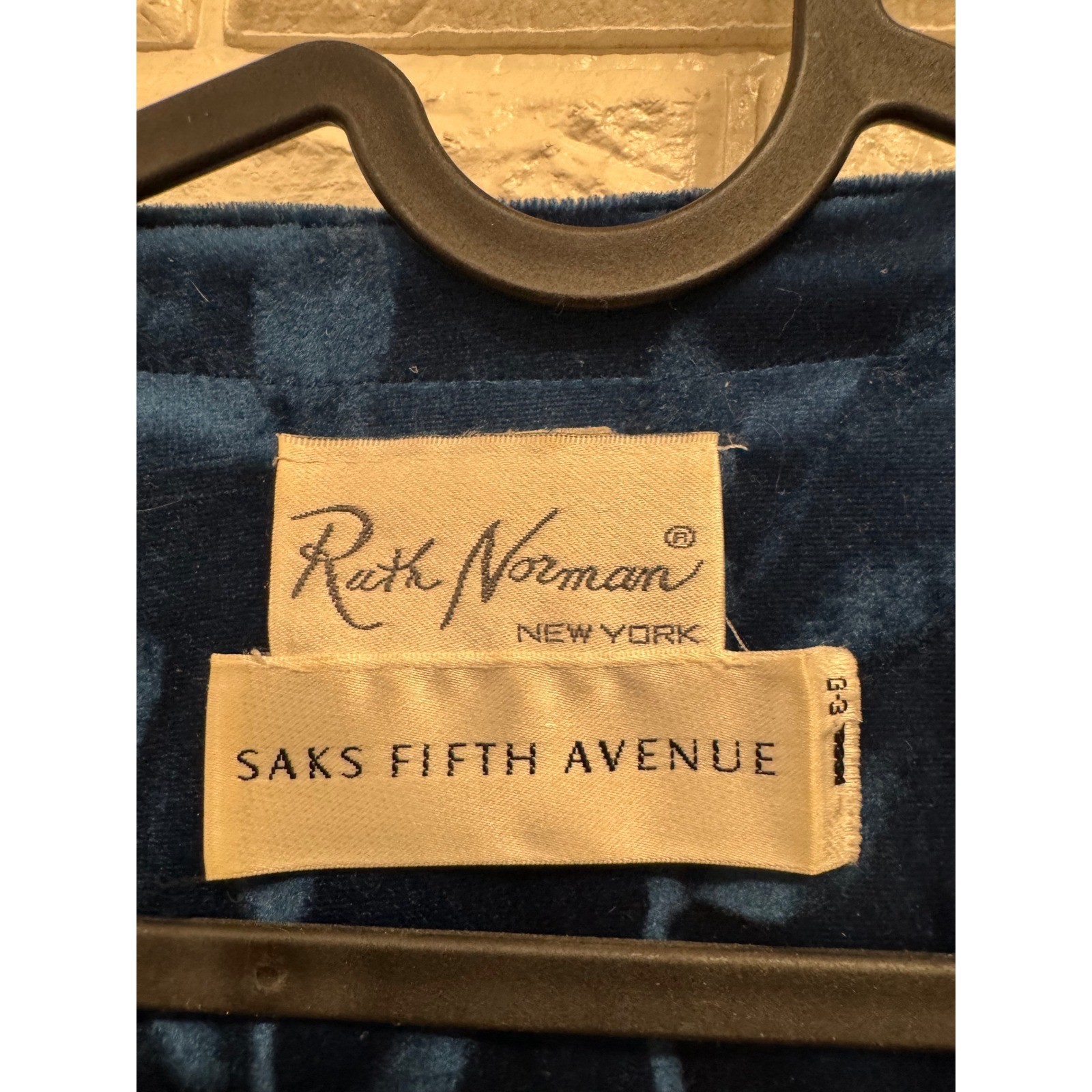 Ruth Norman Saks Fifth Avenue Vintage Navy Blue Velvet Leaf Maxi Dress Caftan