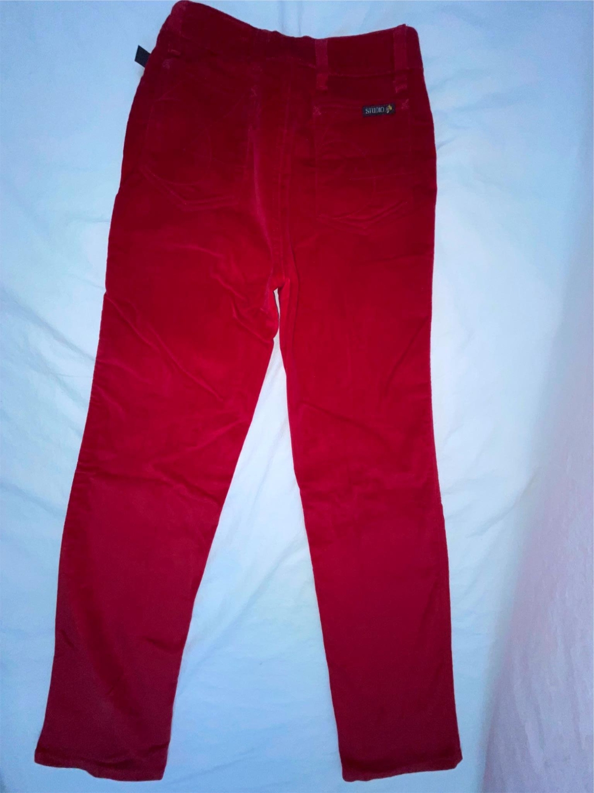 VTG 70S 80S WOMENS 25 X 32 STUDIO 54 DISCO RETRO RED VELOUR FASHION JEANS PANTS
