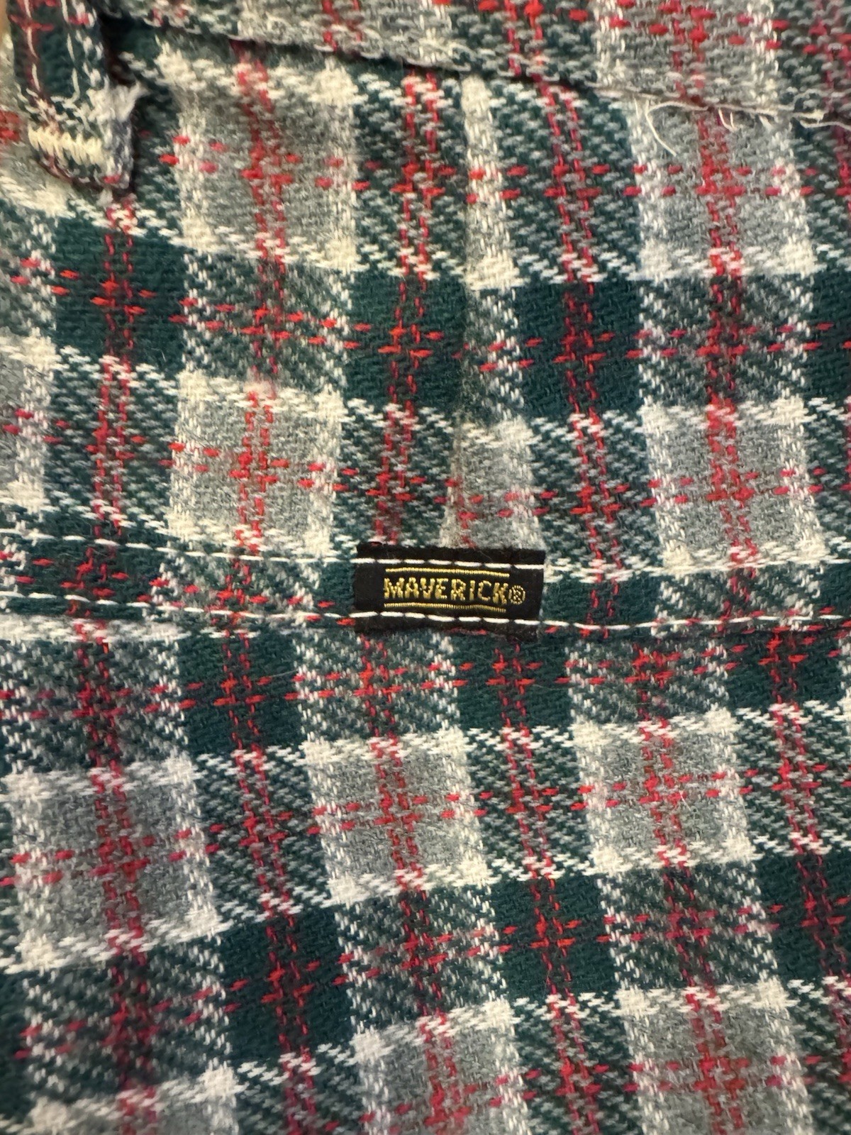Vtg 1970s Maverick Plaid Pants XS 24×31 Green Red Checkered Bell Bottoms EUC