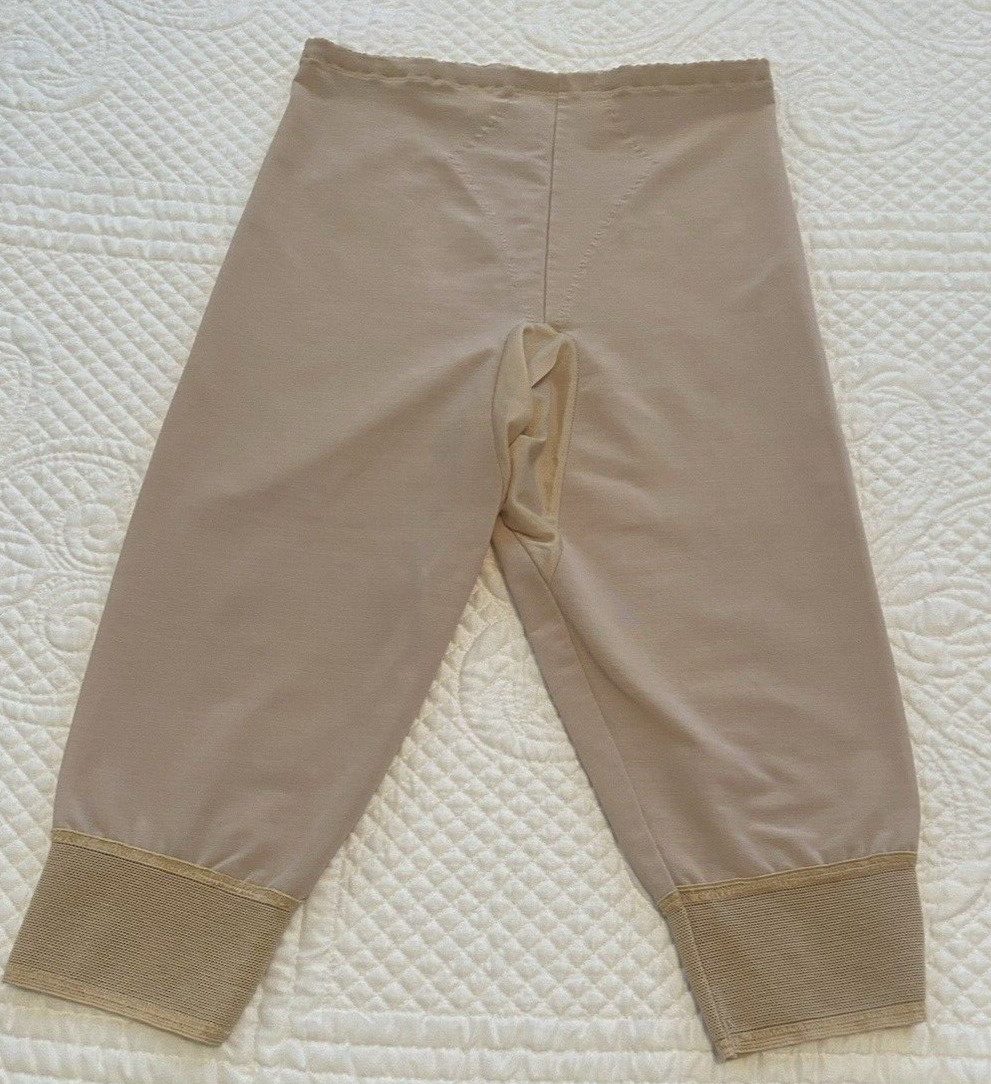 Vintage Nude Long Girdle ~Elastic , Spandex & Nylon ~Waist 24″ up to 34″