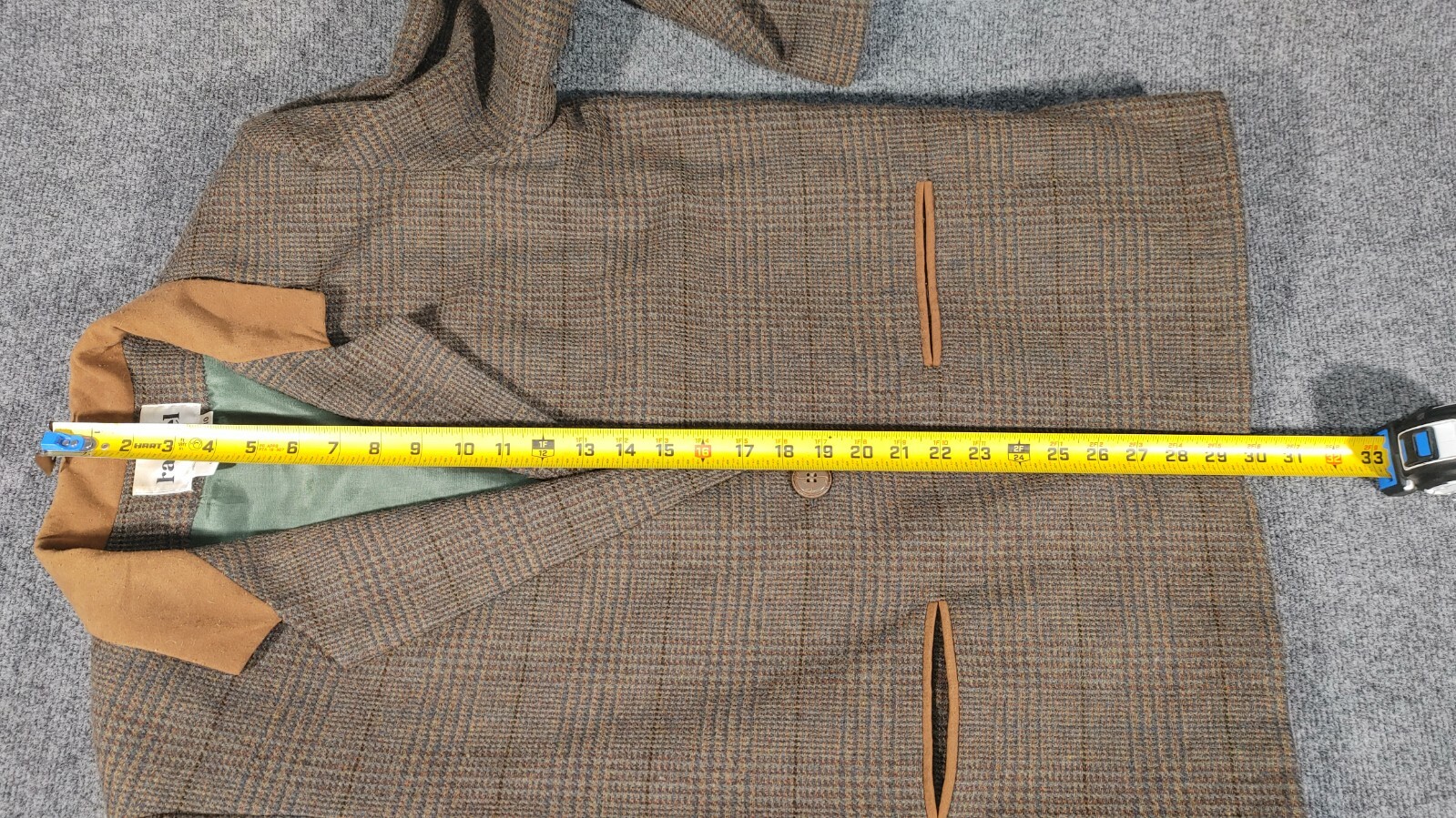 Rafael Women’s Lined Jacket Blazer Coat Brown Green Blue Tweed 1 Button Size 10
