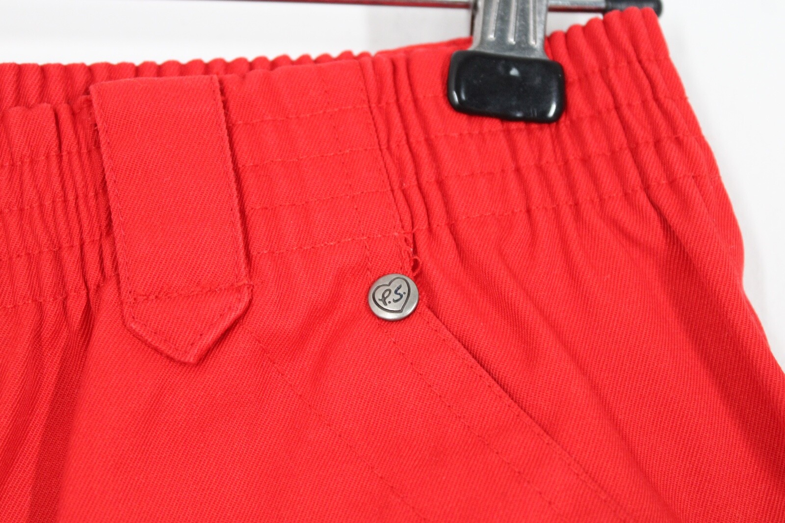 Vtg 80s PS Gitano 6 Short Red Elastic Waist High Rise Tapered Leg Pants