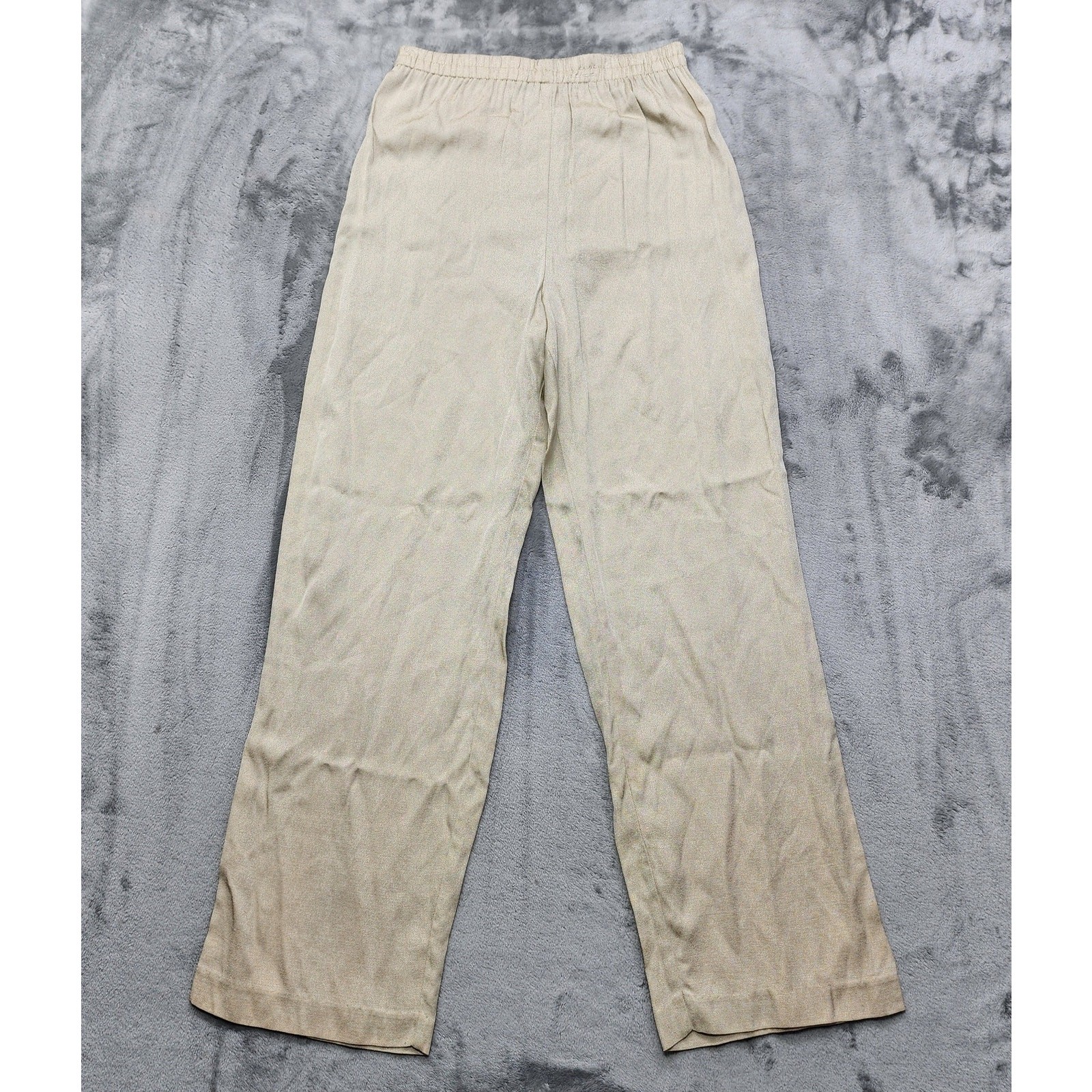Vintage 80s R&M RICHARDS Pants Womens 12 Gold Metallic Pull On High Rise Formal