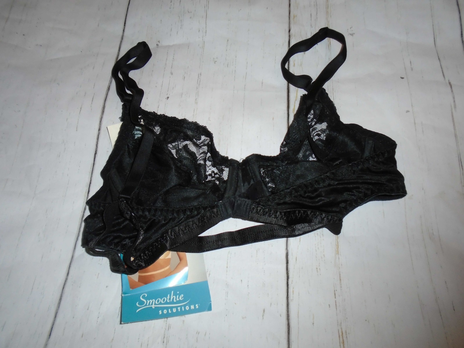 34B NWT Black Underwire Convertible Vintage SMOOTHIE Backless Bra #164 34B