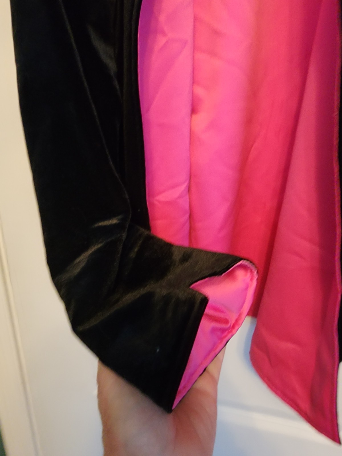 VINTAGE Ronnie Nicole Black VELVET Hot Pink Lining Blazer XL Bold Luxury Chic