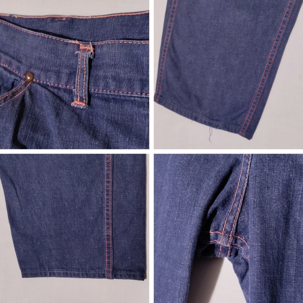 Ranch Craft High Rise Women’s Denim Jeans Talon Zip 35×28.75″ 50s 60s Imperfect