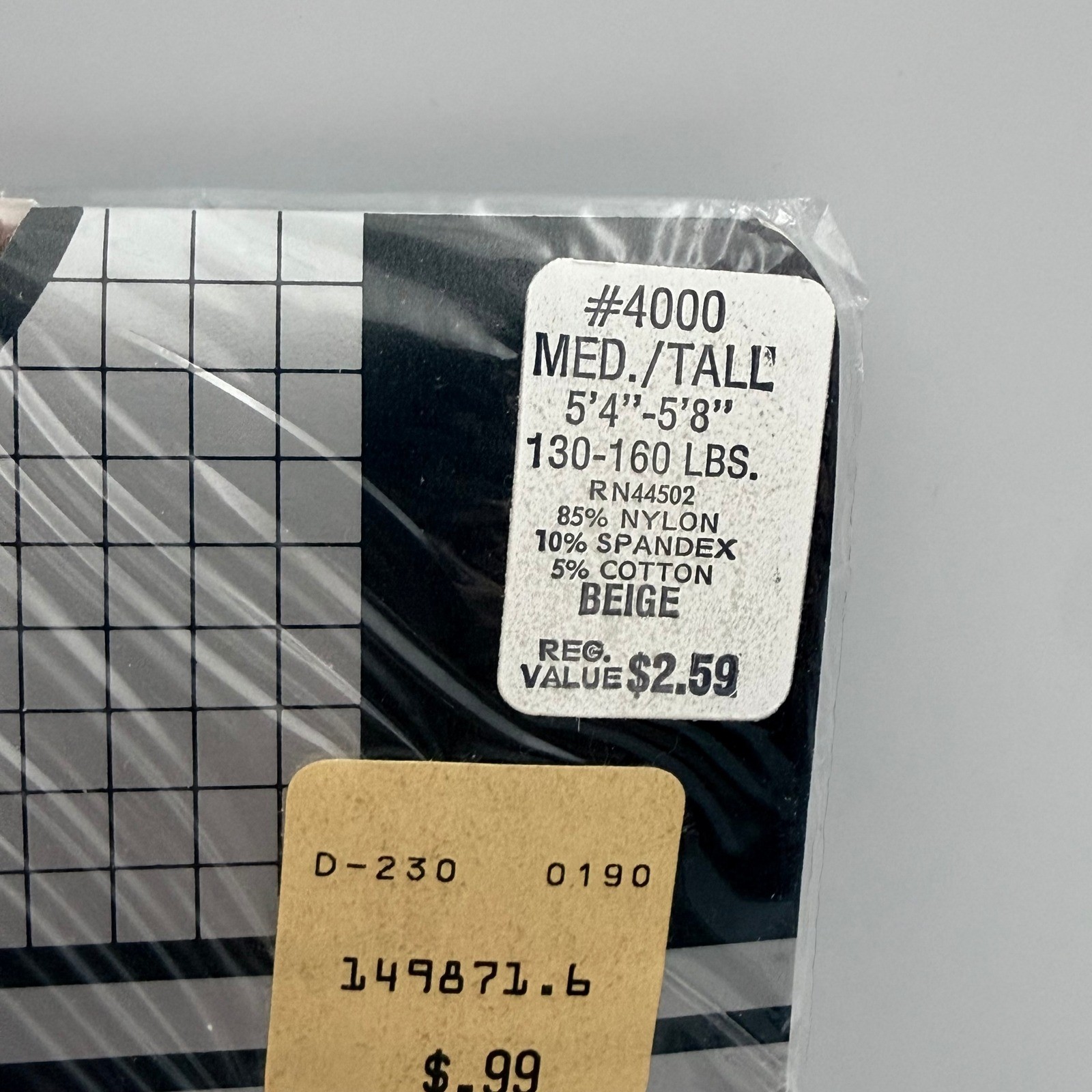 Vintage NOS Pantyhose Lot 5 Light Support Control Top Taupe Black Beige Med Tall