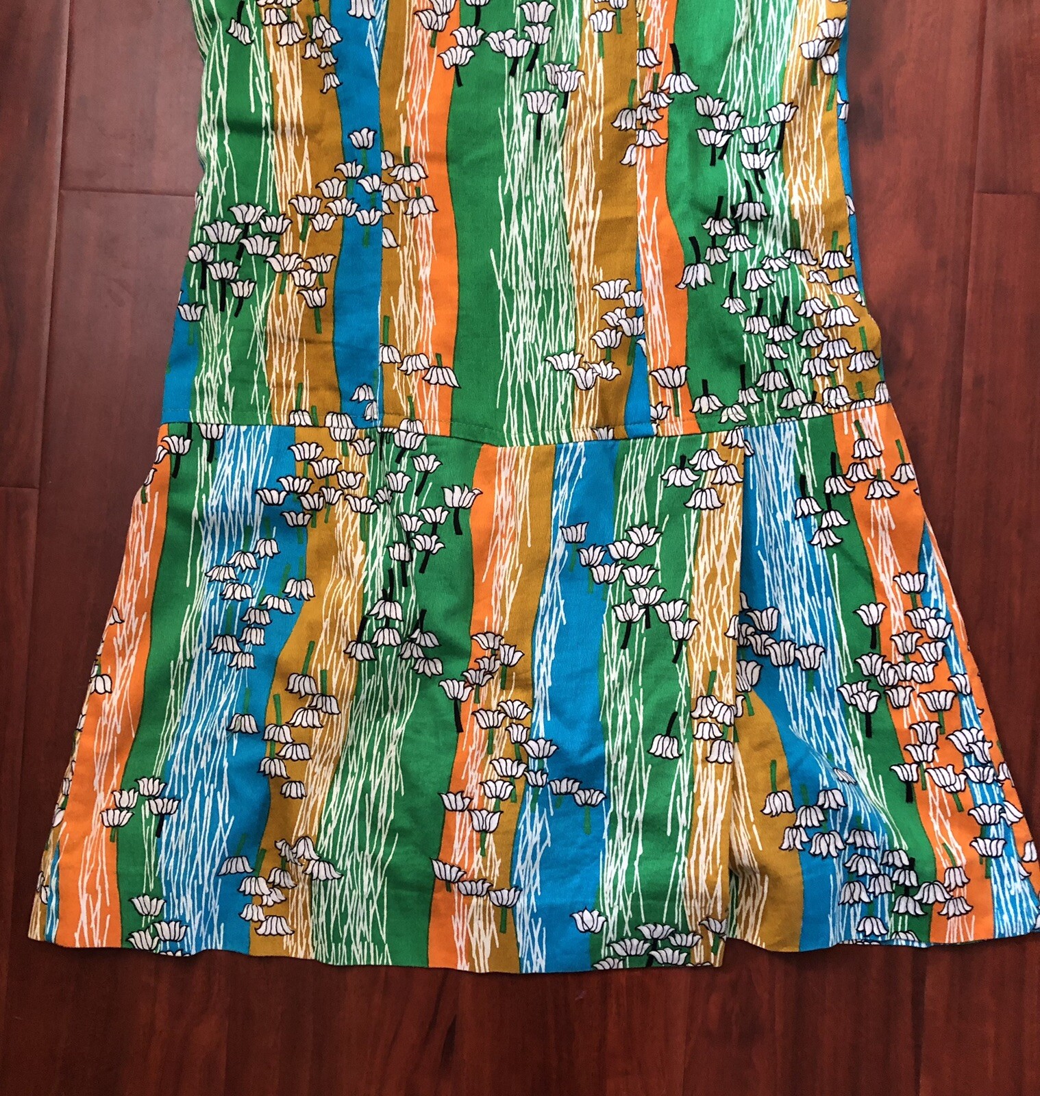 Vintage 60s Terry Chicago Mod Shift Romper Skort Size Small Lily Of The Valley