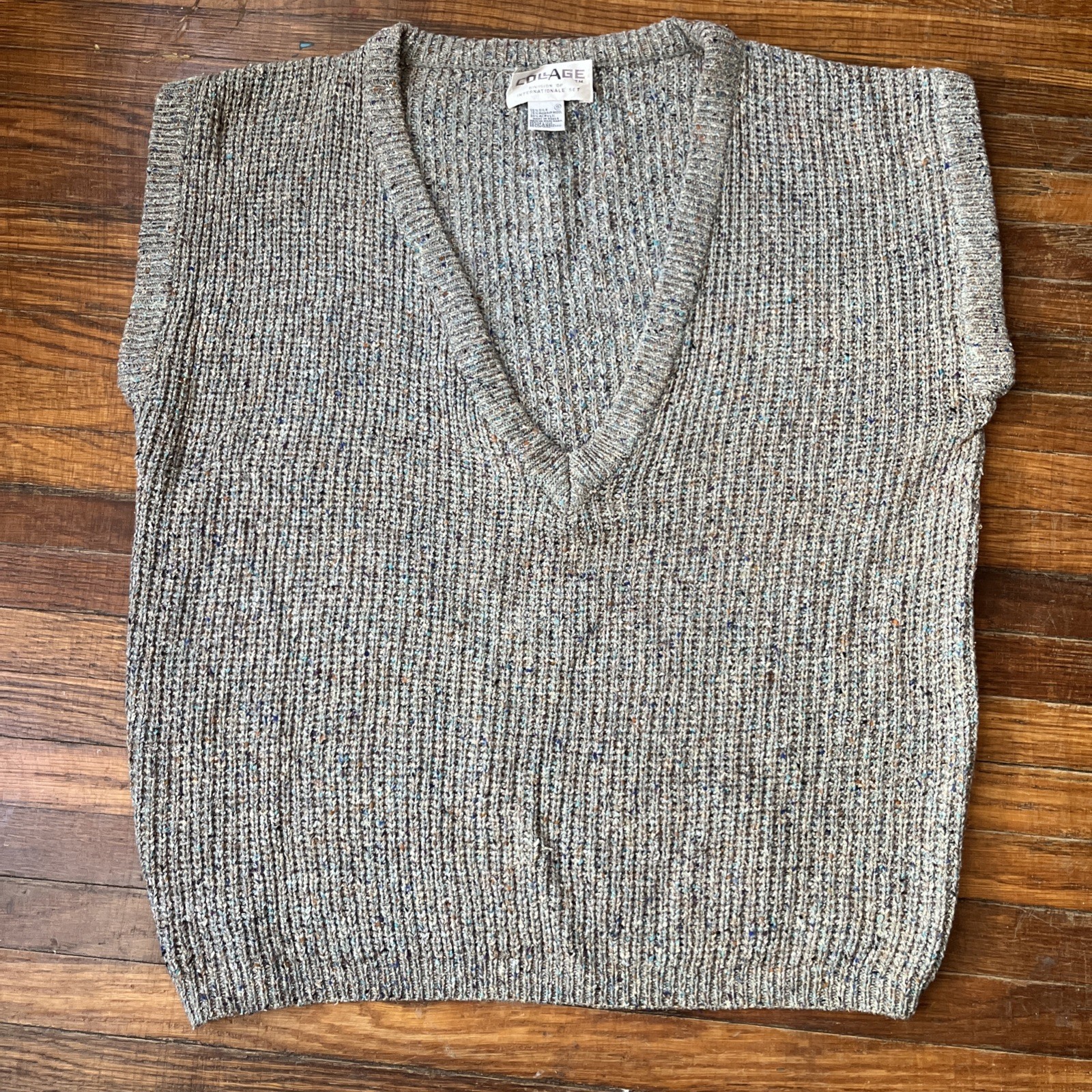 Vintage Collage Knit silk and wool vest Women’s Small Gray