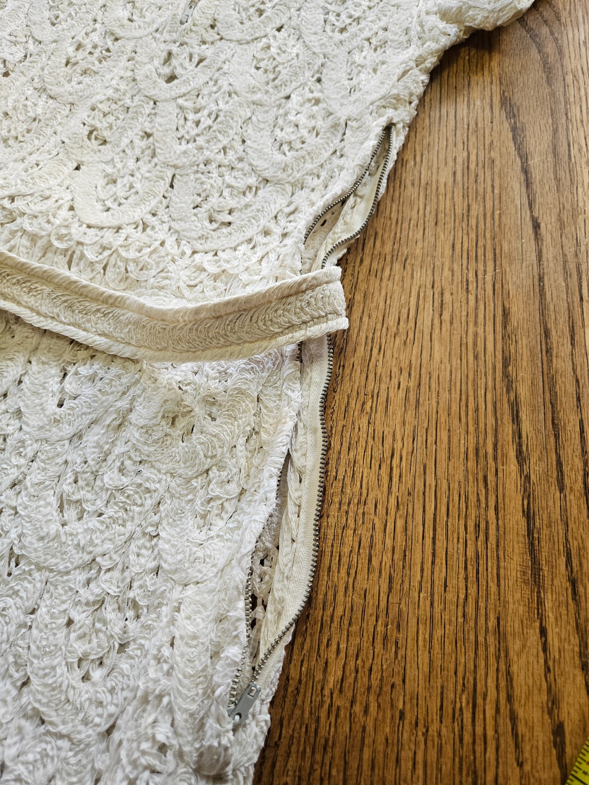 Vtg Glengyle Cream Sheath Crochet Lace Dress Scallop Pattern Small Petite?