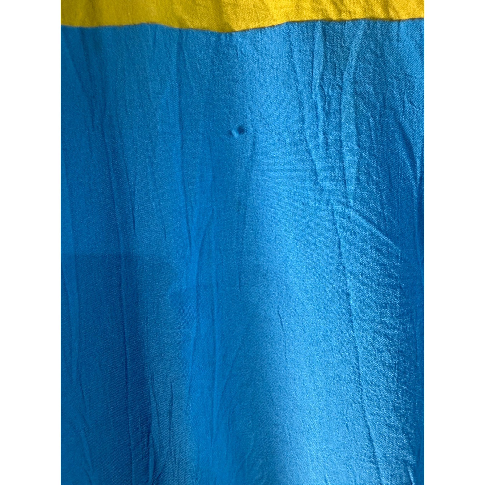 Orare Vintage Henley Top Blue Yellow White Striped Short Sleeve Made in USA
