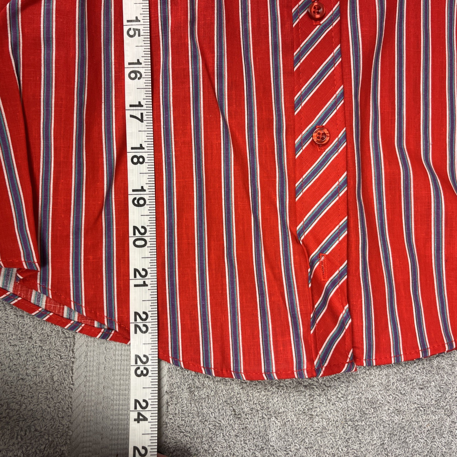 Vintage 1970s Sears JR Bazaar Striped Long Sleeve Button Up Shirt With Ruffles