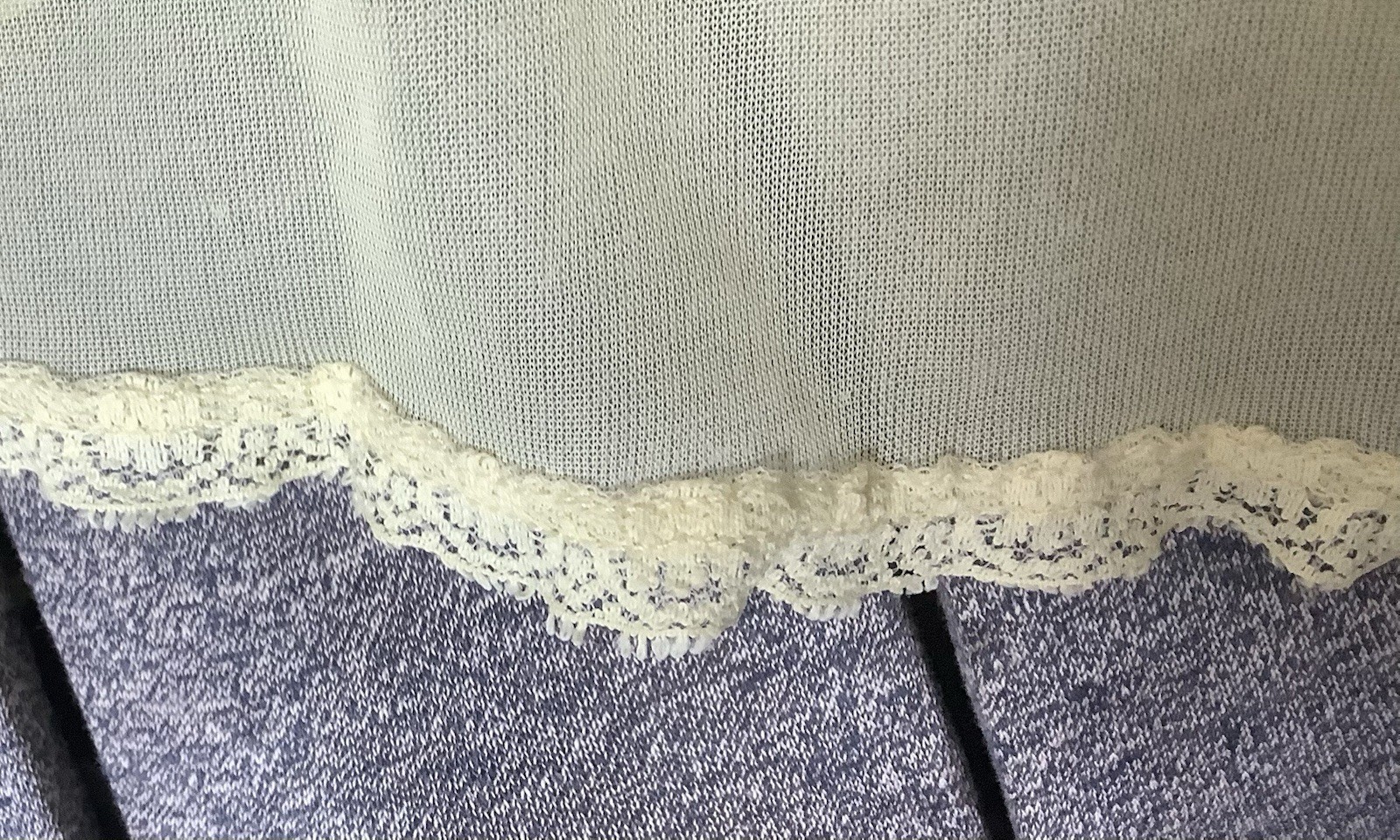 Vintage 1960’s Lemon Yellow Nylon Nightgown Empire Waist Lace Bodice Trim Sheer