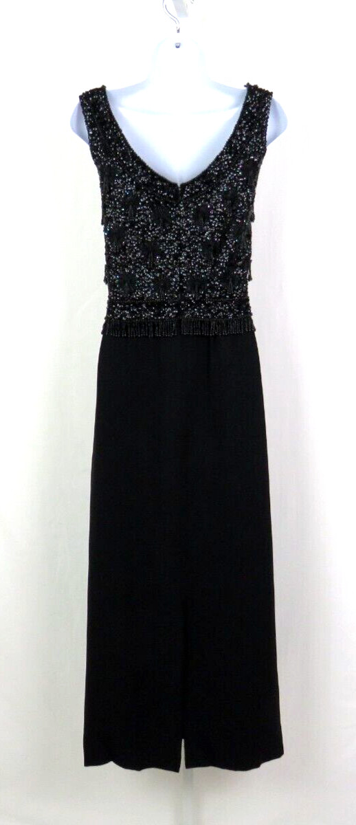 VTG 1960s 70s HOUSE OF GOLD BLACK SEQUIN BEADED TOP & SKIRT OUTFIT