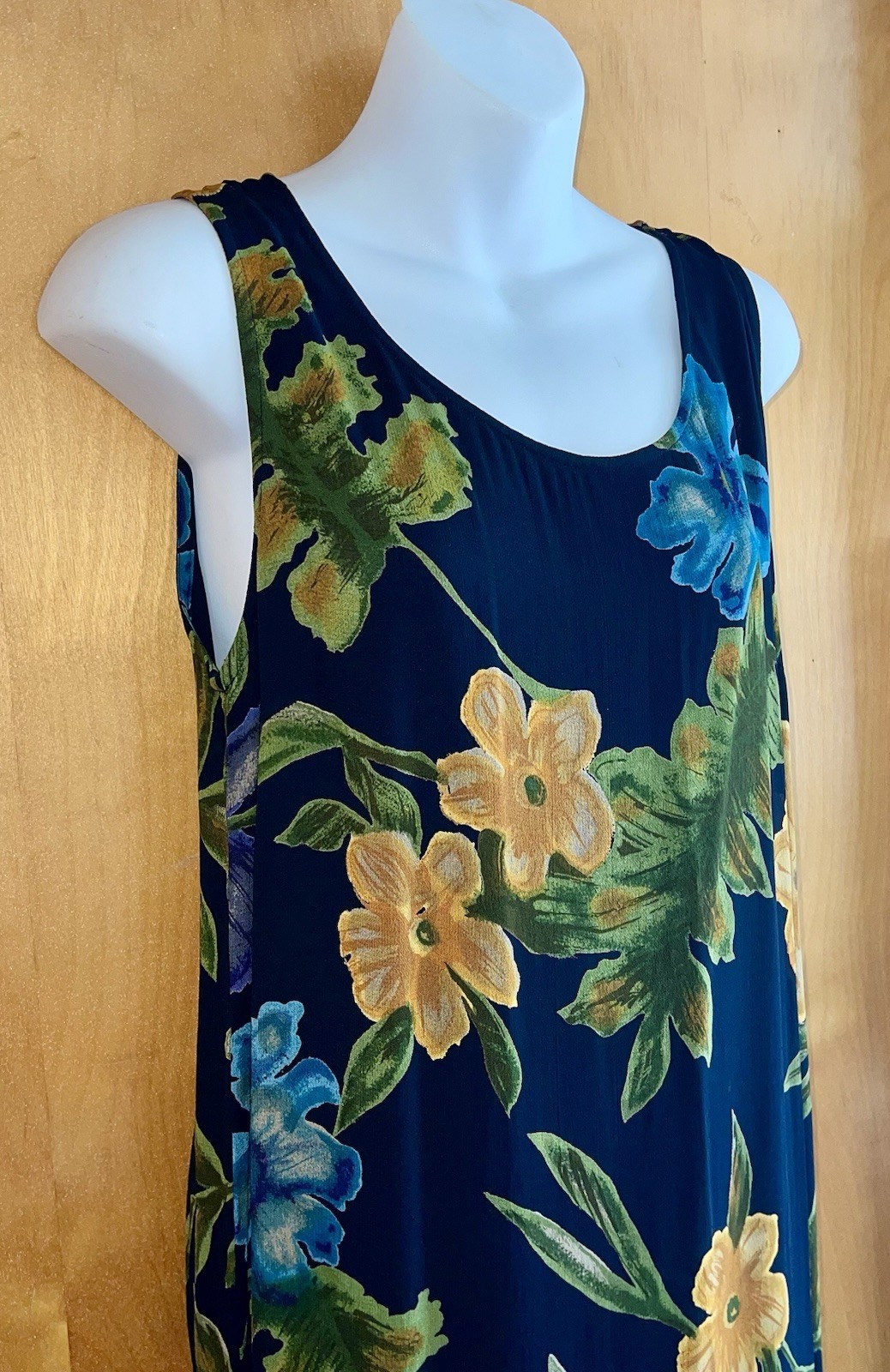 Vtg Chico’s Design Floral Sleeveless Resort Maxi Vacation Shift Party Dress S