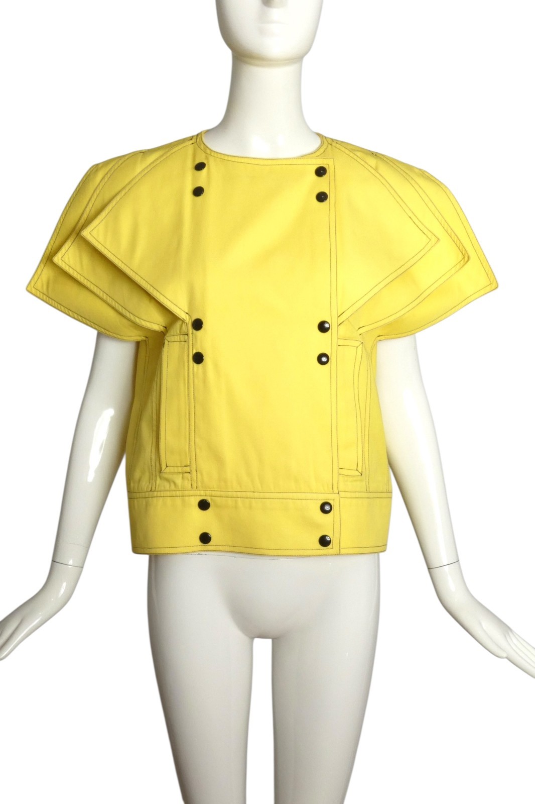 PIERRE CARDIN- 1980s Yellow Cotton Twill Jacket, Size 6