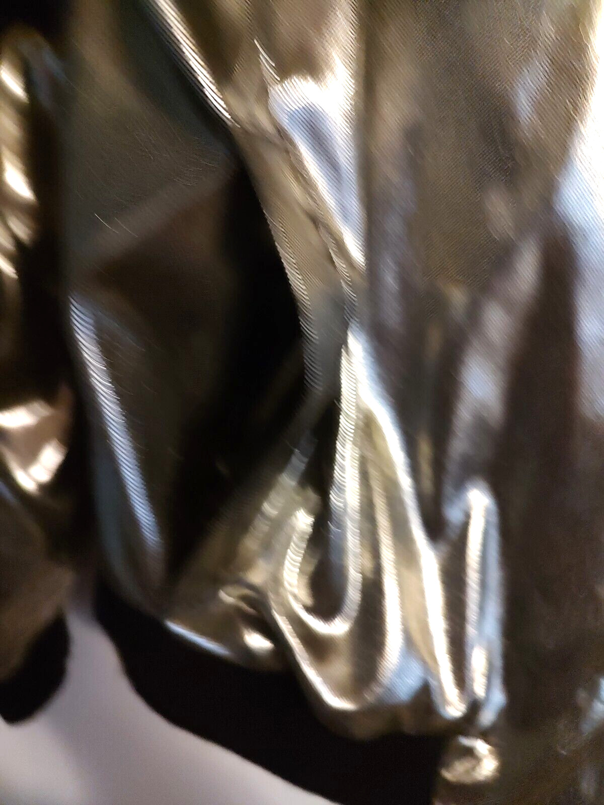 Vintage Stuart Alan Petites 16 Gold Silver iridecent Bomber Jacket shoulder pad