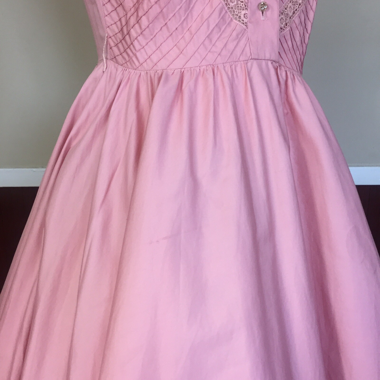 Vintage 1950s Light Pink Party Dress | 1950s Medium Vintage Baby Pink Dress