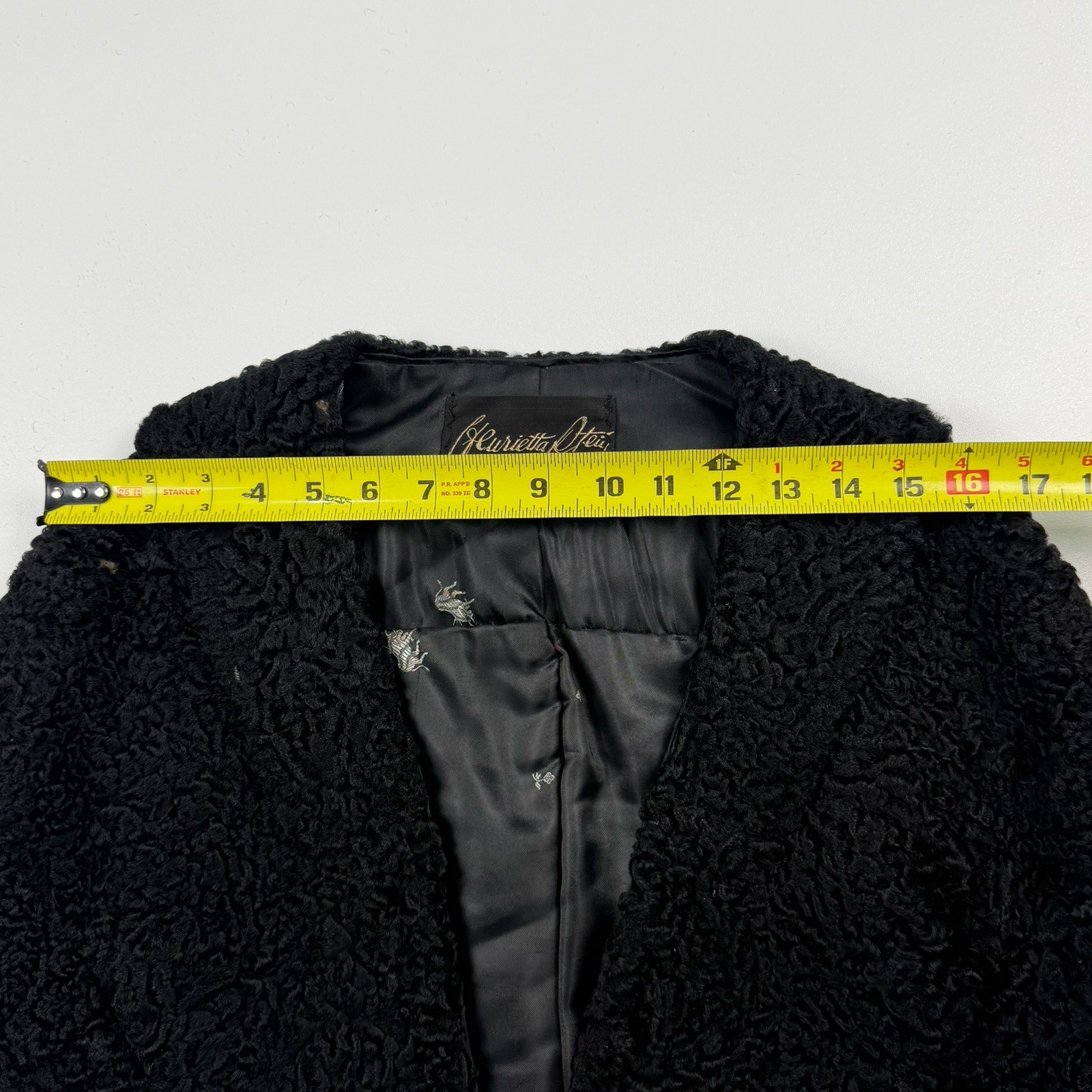Lamb Stole Curly Black Victorian Cape Opera Shawl Vintage 60s