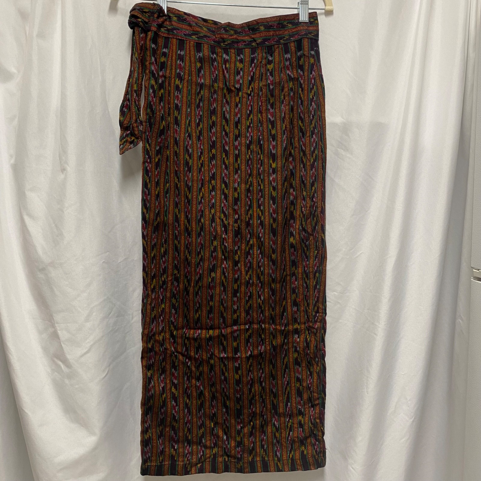 VTG Passports Of Pier 1 Imports Wrap Skirt Sz S Multi Cotton Tribal Ikat NWT