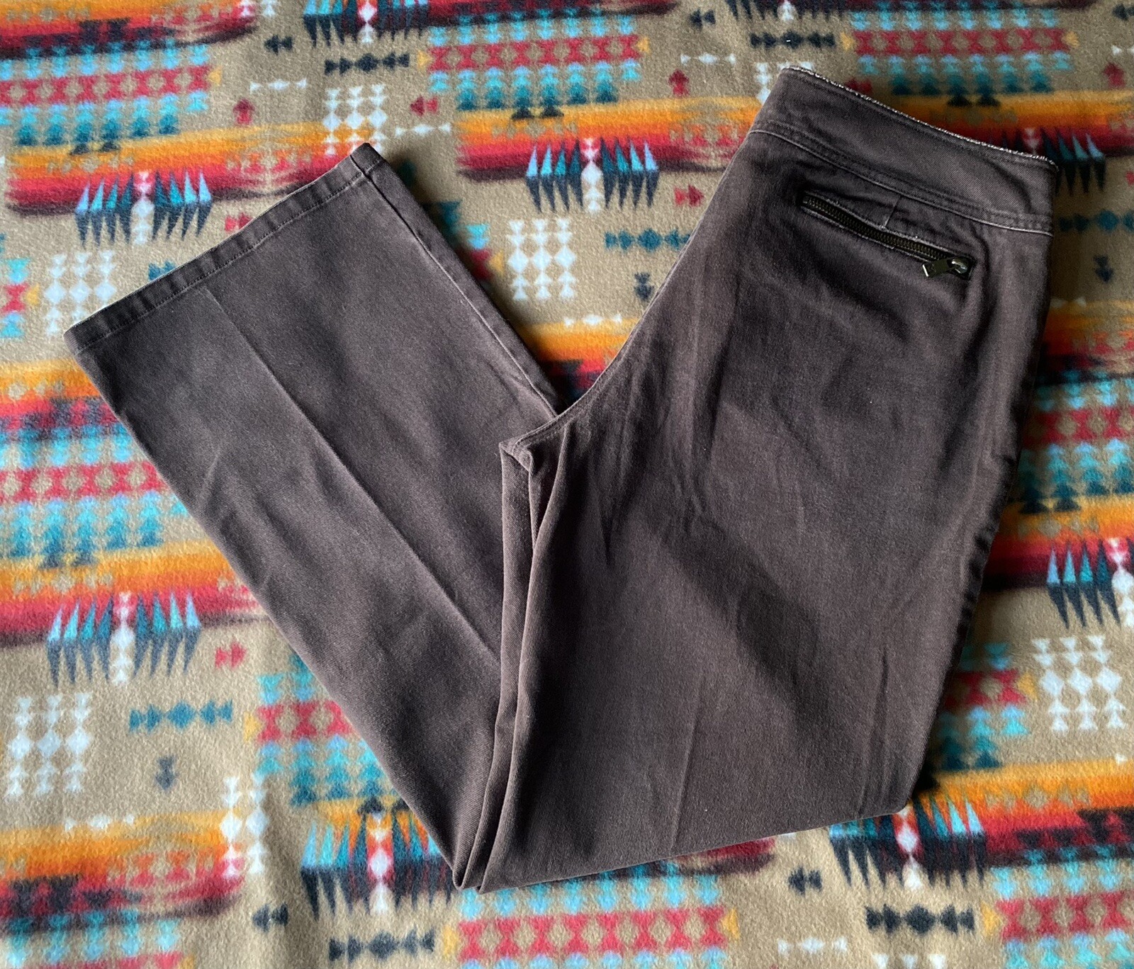 Michael Kors VTG Y2K Womens Flared Pant Size 14/28 Brown Low Rise Stretch Casual