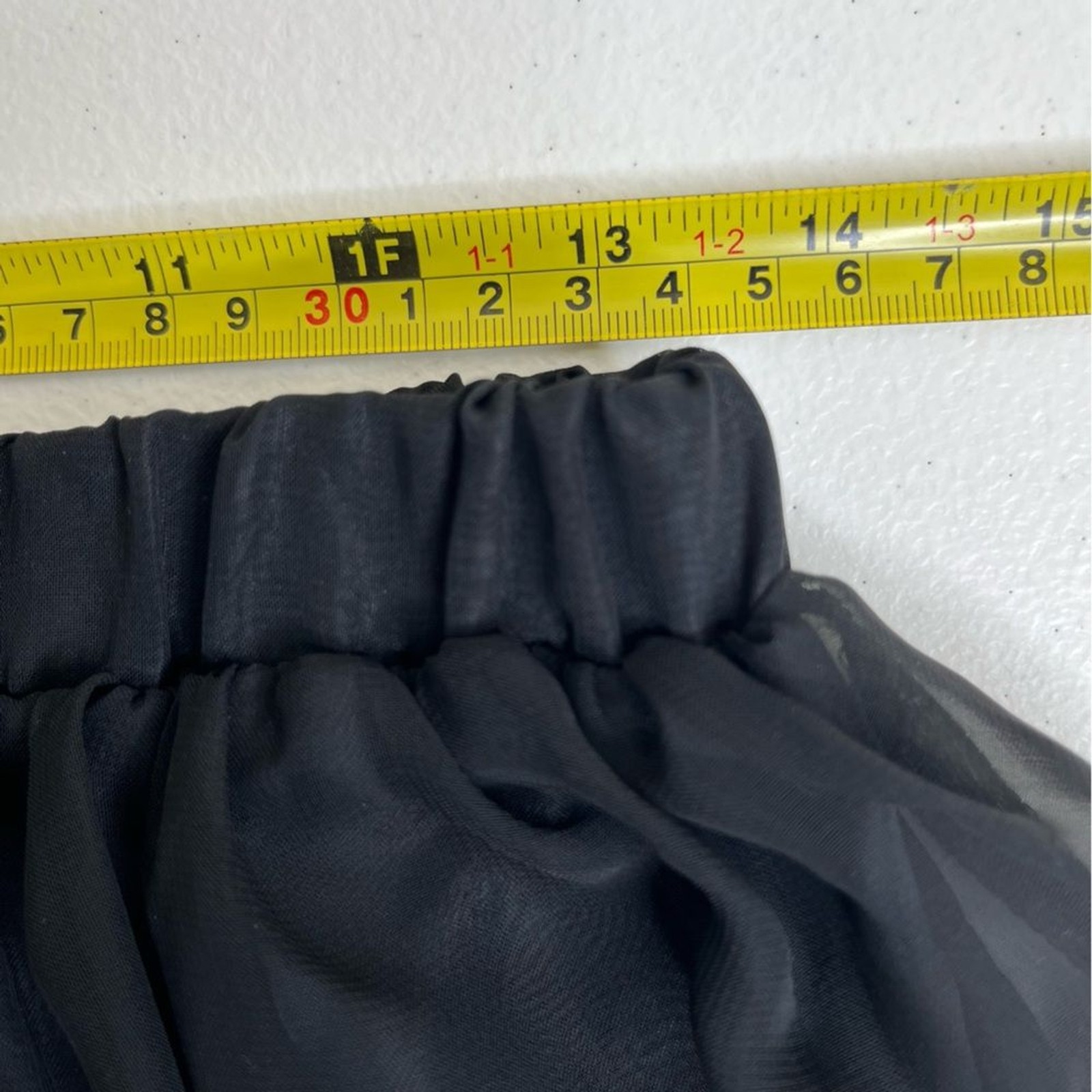Vintage Bedford Fair Lifestyles Black Chiffon Maxi Skirt Women Size 10 Pull On