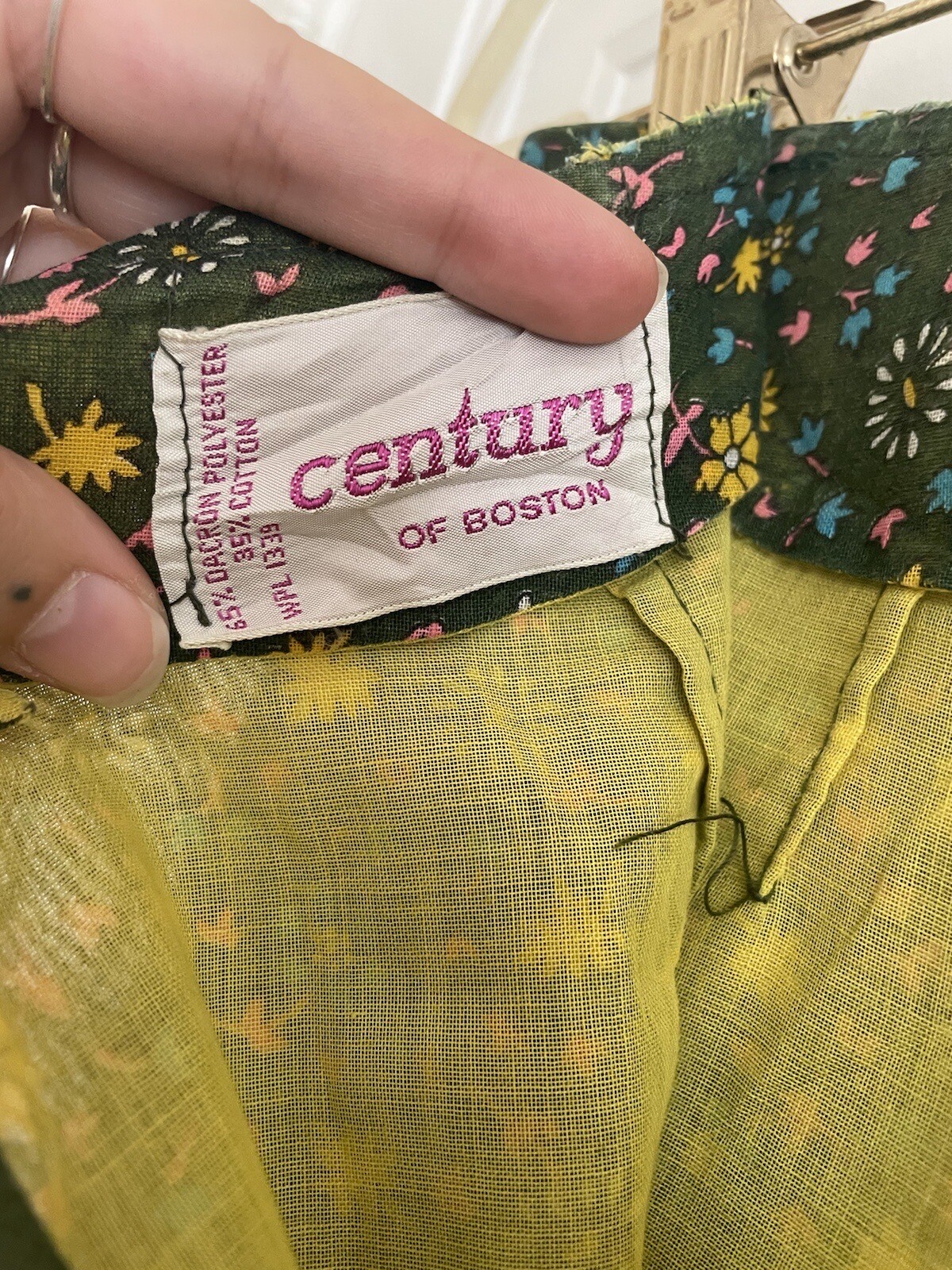 Vintage 60s “Century Of Boston” Wool Boho Groovy Printed Midi Skirt S/M
