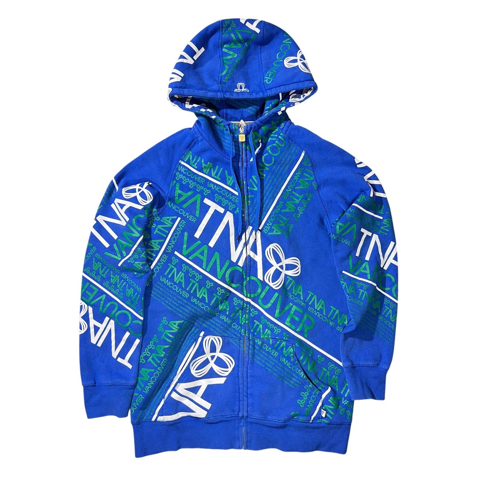 Vintage TNA Aritzia Vancouver All-Over Print Zip-Up Hoodie Size XL Y2K