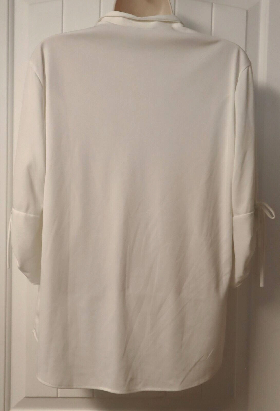 Vintage 1970s womens 1/2 sleeve white polyester blouse size 18 (check measuremen