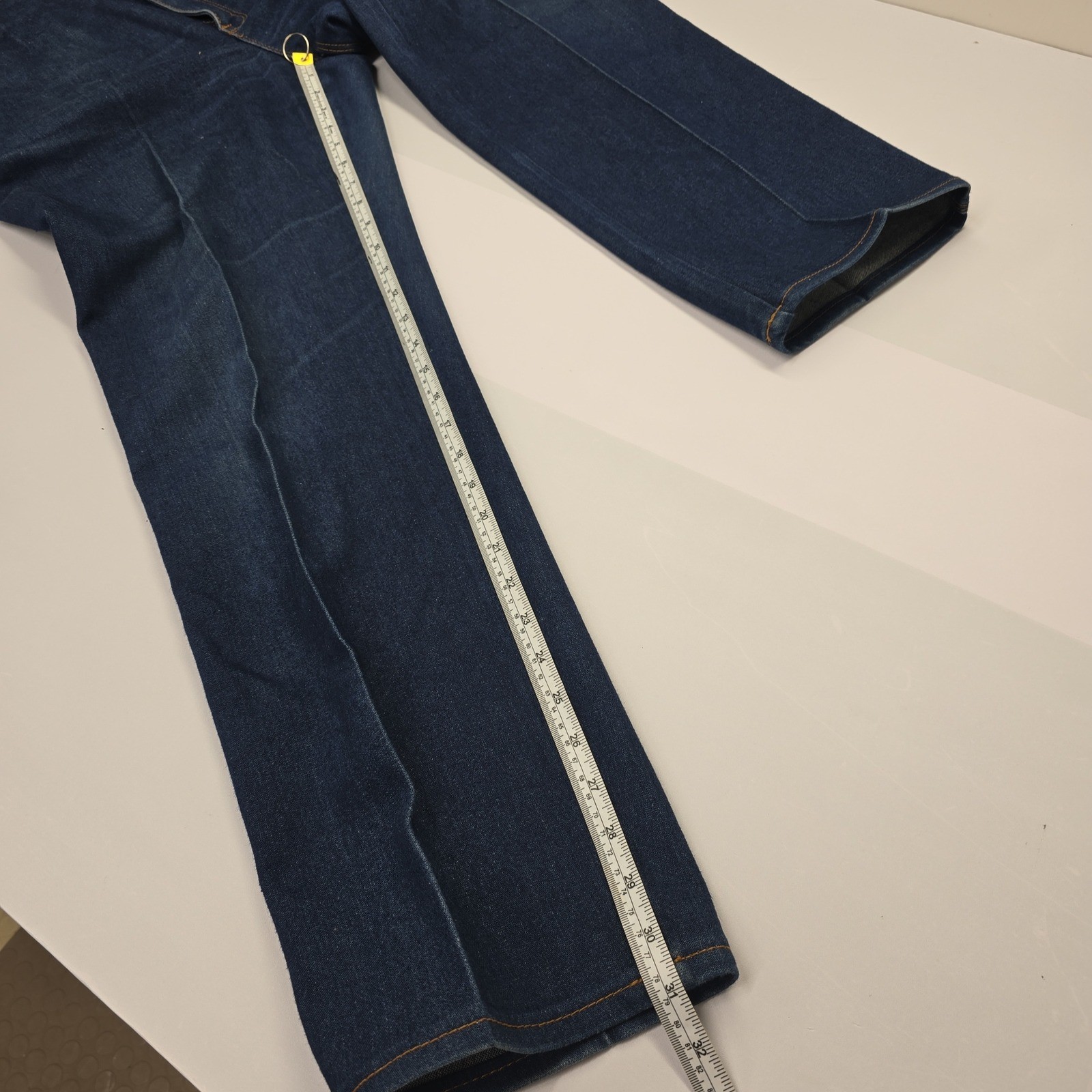 Vintage Braxton Stretch Jeans High Rise Dark Wash Embroidered Pocket 34/20
