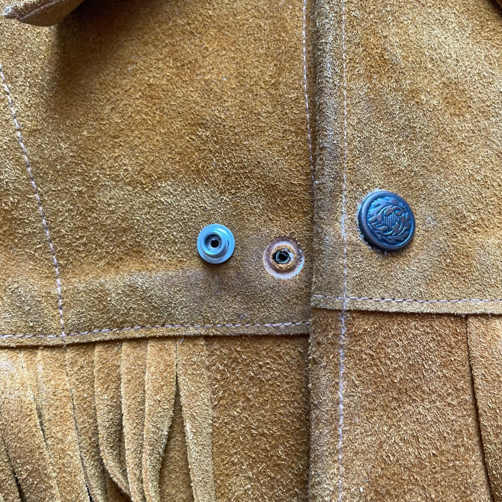 Authentic Vintage 1960s Charro Style Mexican Leather Fringe Jacket XS/Youth