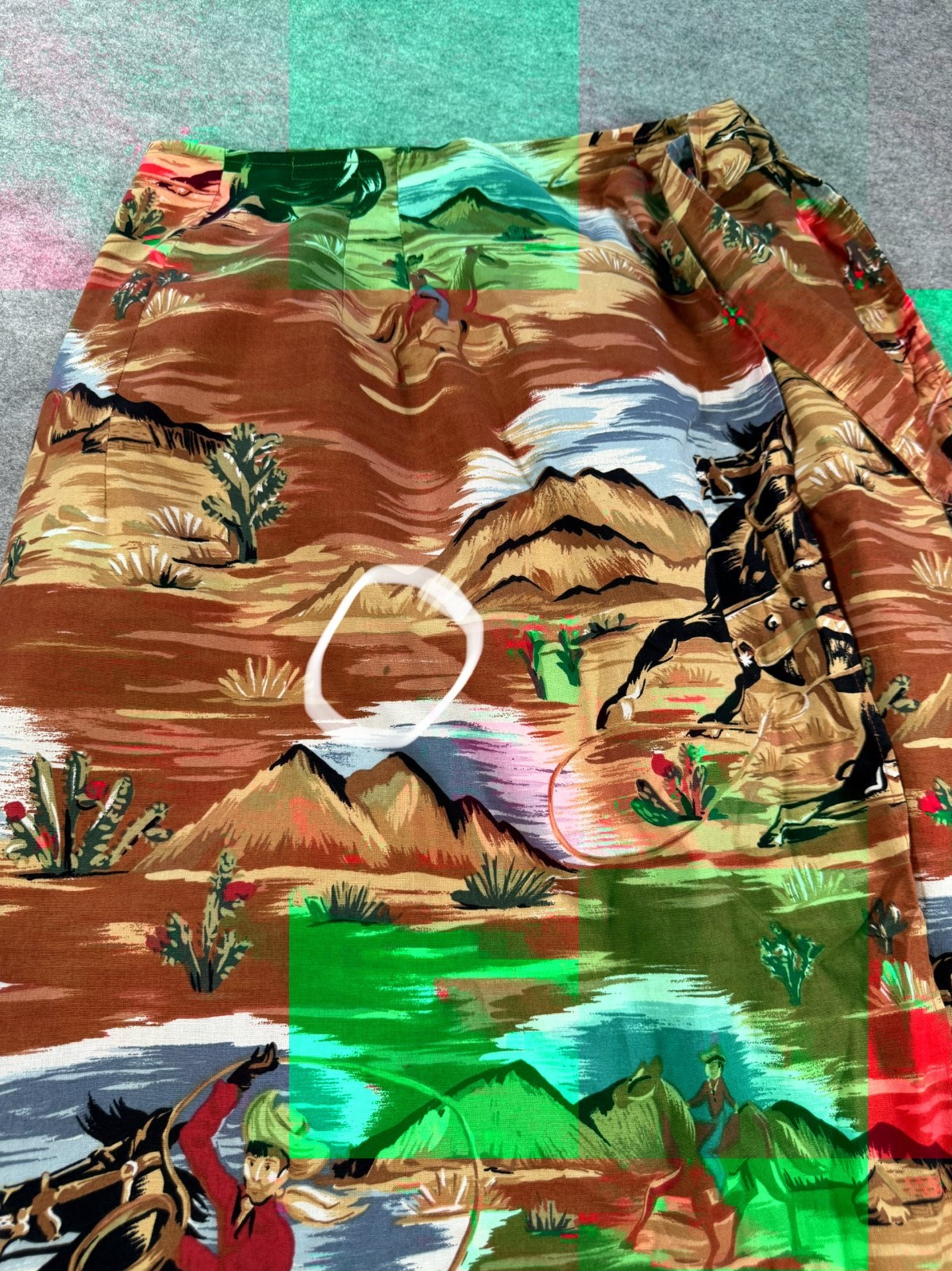 Vintage Gabriella’s Western Wrap Skirt L Cowboy Rodeo Southwestern 100% Cotton