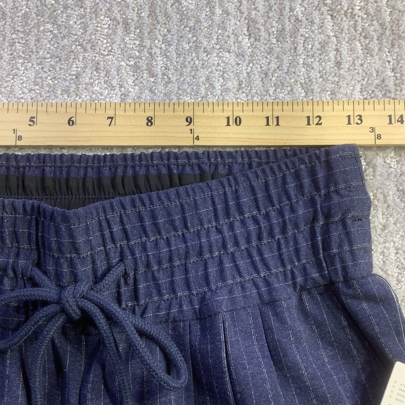 Anthropologie Maeve Navy Pinstripe Wide Leg Elastic Waist Pants Size XS NWT