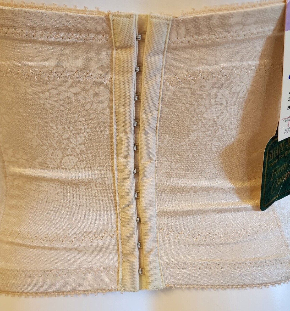 VTG Shape-Mate Firm Control Waist Trainer Satin Nude Shapewear Corset Belt Sz 3X